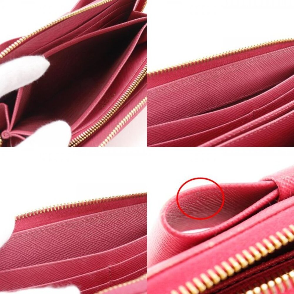 Prada Ribbon 1 Ml506 Saffiano Peonia Pink Long Wallet - Picture 8 of 10